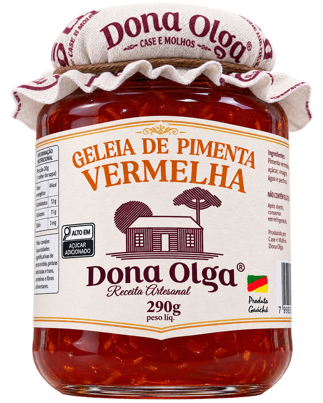 Geleia de pimenta vermelha Dona Olga